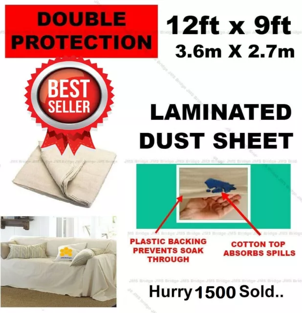 Cotton Dust Sheet Large Heavy Duty Decorating Paint Protection Twill Cover DIY