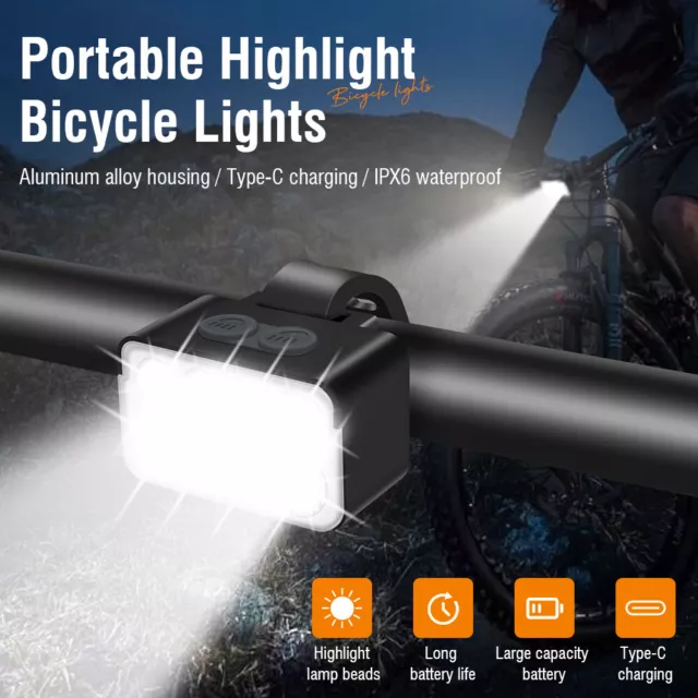 Bright Rechargeable 8 LED Head Mountain Bike Bicycle Lamp Front Waterproof Light