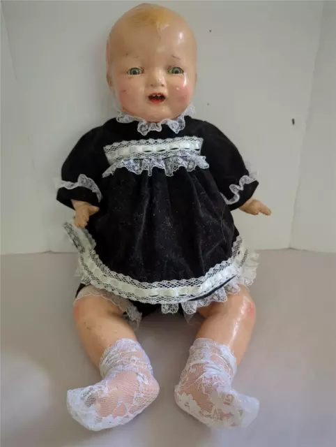 Vintage Effanbee Walk Talk Sleep Doll 16" Composition Head Arms Legs Sleep Eyes