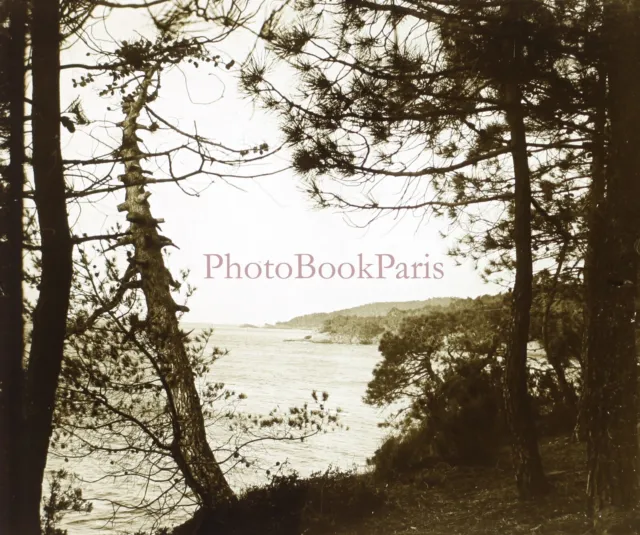Paysage côtier du sud de la France c1920 Photo Plaque de verre Stereo Vintage V1