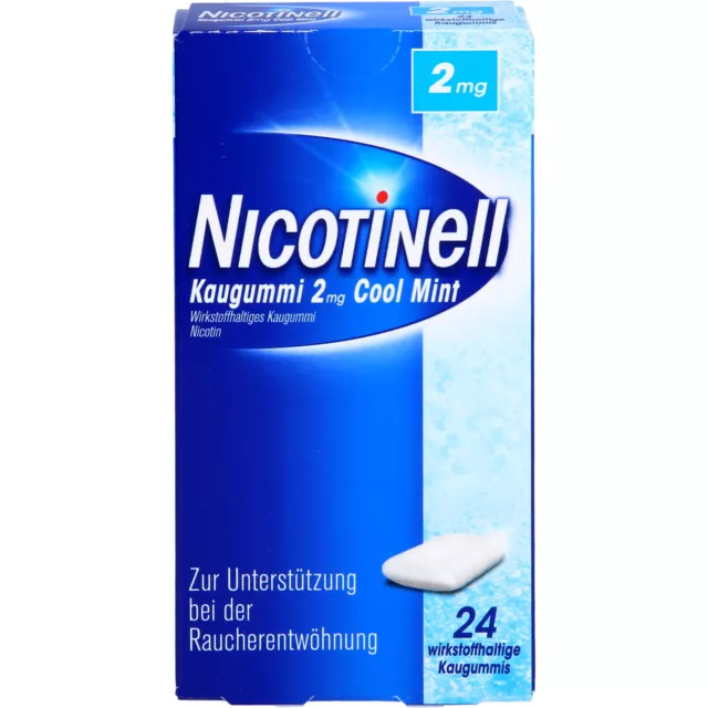 Nicotinell Kaugummi 2 mg Cool Mint, 24 St. Kaugummi 6580346