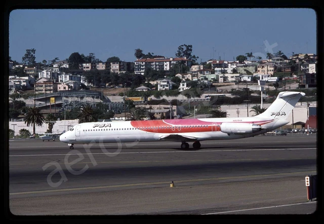PSA McDonnell Douglas MD-81 N829HA Jun 85 Kodachrome Aircraft Slide/Dia