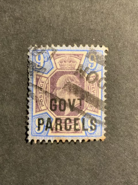 1902 KEVII GOVT PARCELS Overprint On 9d Used c£175