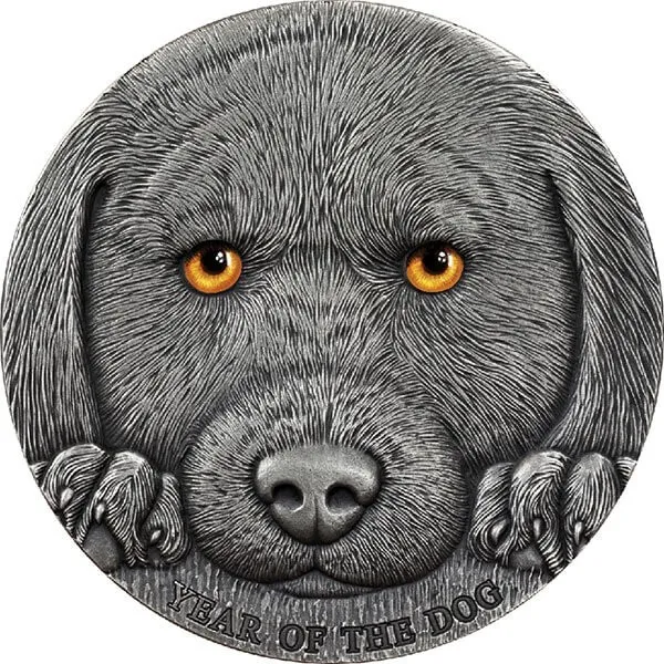 Year of the Dog 3 oz Antique finish Silver Coin CFA Cameroon 2018