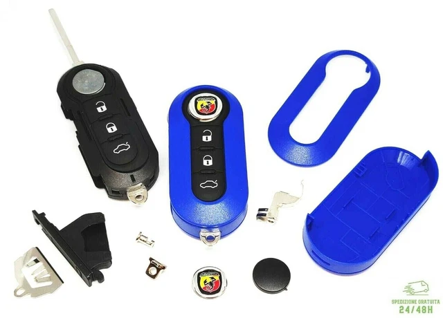 Repuesto De Llave Para Mando A Distancia Con Hoja De 3 Teclas, Compatible Con 500 Abarth + Logo