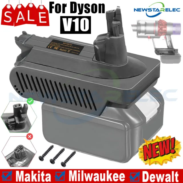 Adapter For Ryobi Makita Milwaukee Ozito Dewalt 18V Battery To For Dyson V10