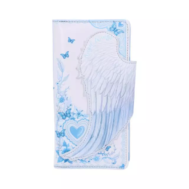 White Angel Wings Embossed Purse 18.5cm by Nemesis now