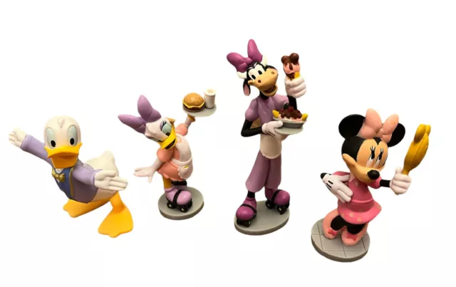 Disney Lot Of 4 Figurines Characters Daisy Donald Minnie Clarabelle Cow