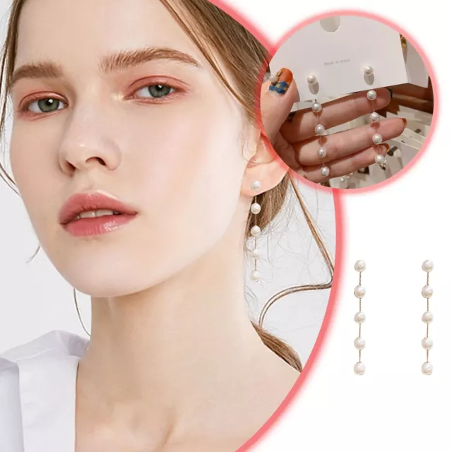 Long Pearl Tassel Earrings Simple Personality Earrings Temperament Cold Wind