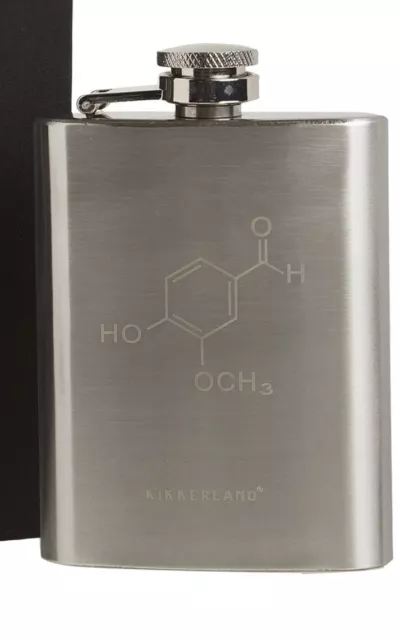 Kikkerland Chemistry 101 Alcohol 4 oz. Stainless Steel  Flask