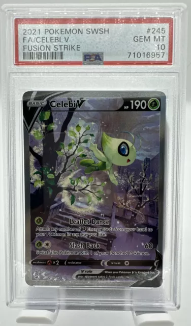 2021 Pokemon SWSH Fusion Strike - Celebi V #245 - PSA 10