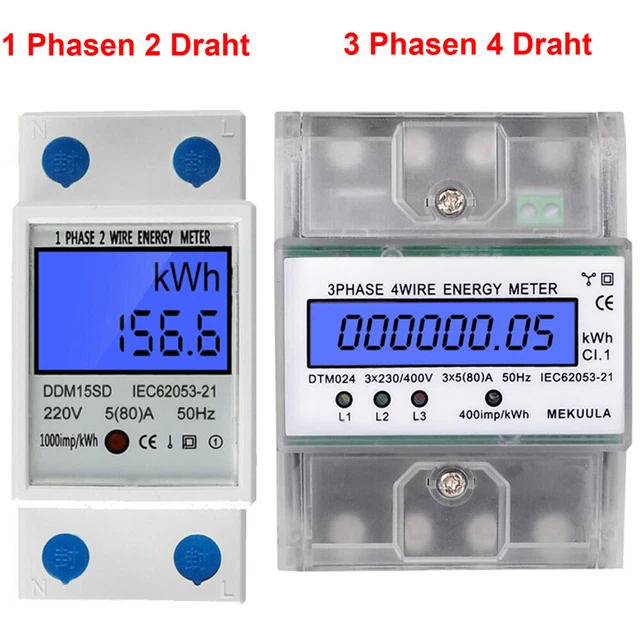 Contascatti Elettrico 220 CONTATORE A SOTTOCORRENTE Binario Cappello Contatore Trifase LCD 3 Fasi Contatore Di Energia Elettrica Trifase - Foto 8