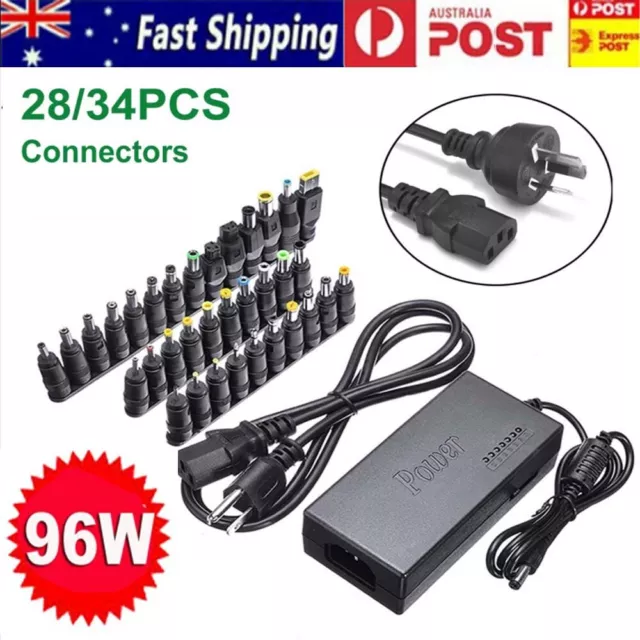 96W Universal Power Supply Charger for PC Laptop & Notebook DC/AC Power +34 Tips