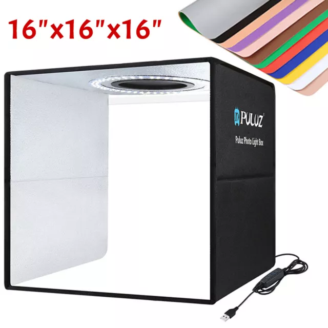 16" LED Photo Studio Light Box Portable Folding Photography Shooting Tent Kit