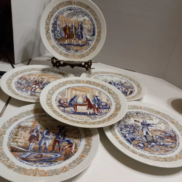 Vintage LIMOGES PLATES Collectible Lafayette Legacy Hanri D' Arceau Fils, Ready