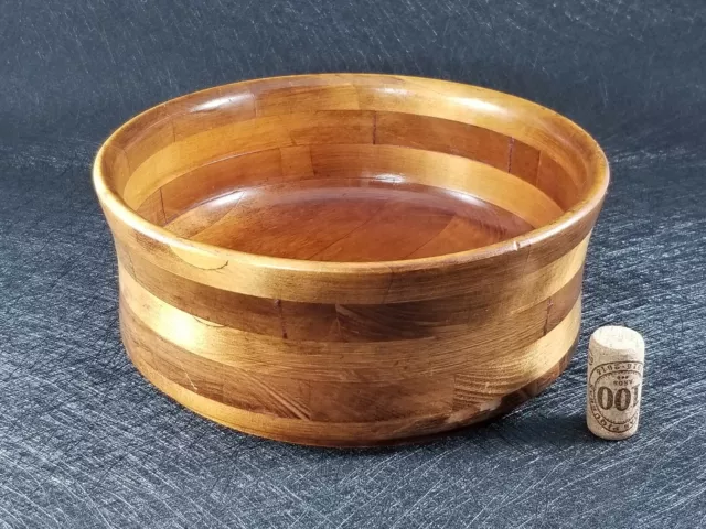 Vintage BARIBOCRAFT Teak & Maple Wood Salad Bowl Made in Canada