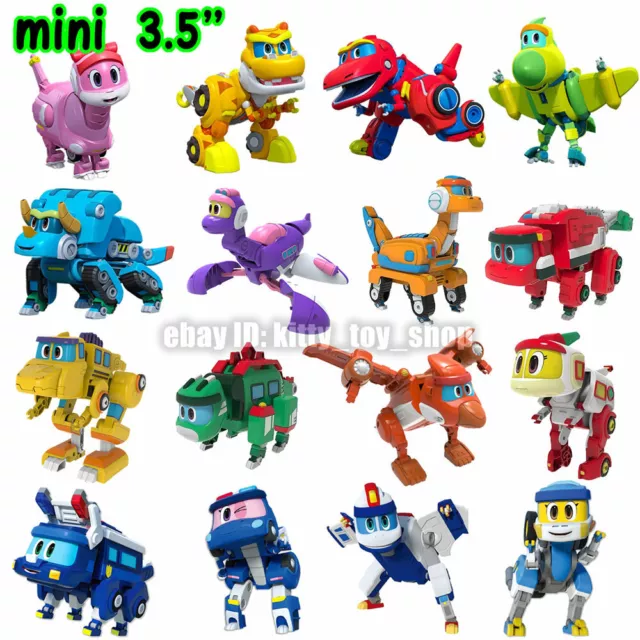 "Gogo Dino Mini Dino Transform Robot Figuras Niños Niños Vehículo Juguetes Coche 3.5"