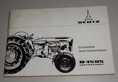 DEUTZ Catalogo Ricambi/Lista Parti di Ricambio Deutz Dieselschlepper D 4505 Aria 