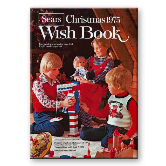 SEARS Christmas Wish Book 1975 Design 3.5 " x 2.5 " FRIDGE MAGNET