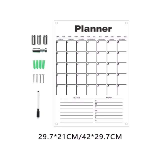 Wöchentlicher trocken abwischbarer Tafelkalender, mit Marker, , Planungstafel,