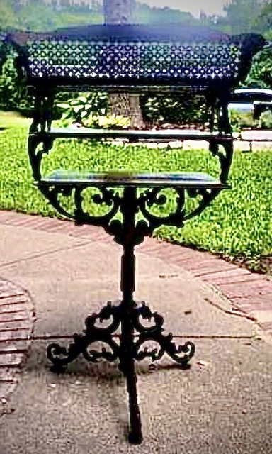 Rare Victorian Cast Iron Canterbury Music Stand Tole Painted Civil War Era