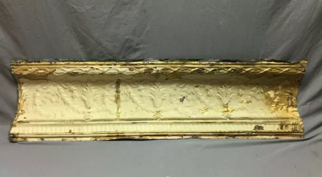 Large 4 Foot Antique Tin Ceiling Cove Trim  Decorative Architectural VTG 919-20B
