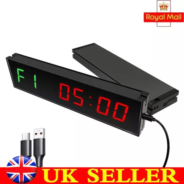 LED Interval Timer Wall Mounted Down/Up Clock Stopwatch for Competition Training