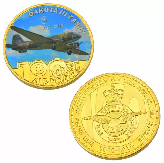 ★ Grosse Medaille Pl. Argent : 100 Ans De La Royal Air Force : Dakota Iii    A