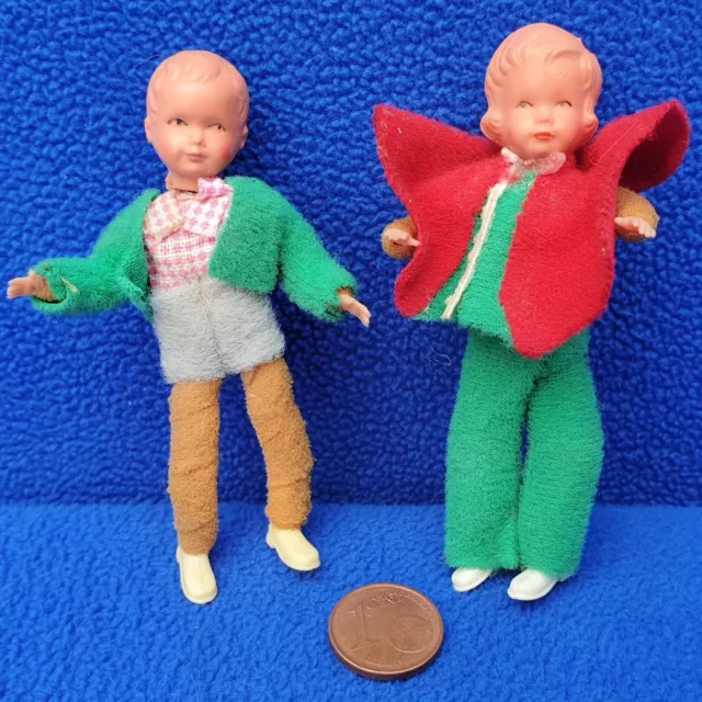 2 Alte Caco Biegepuppen Puppenhaus Biegepuppe Puppe Vintage Doll