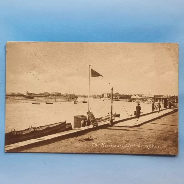 Littlehampton Postcard 1924 The Harbour Boat Hire Sign Sussex