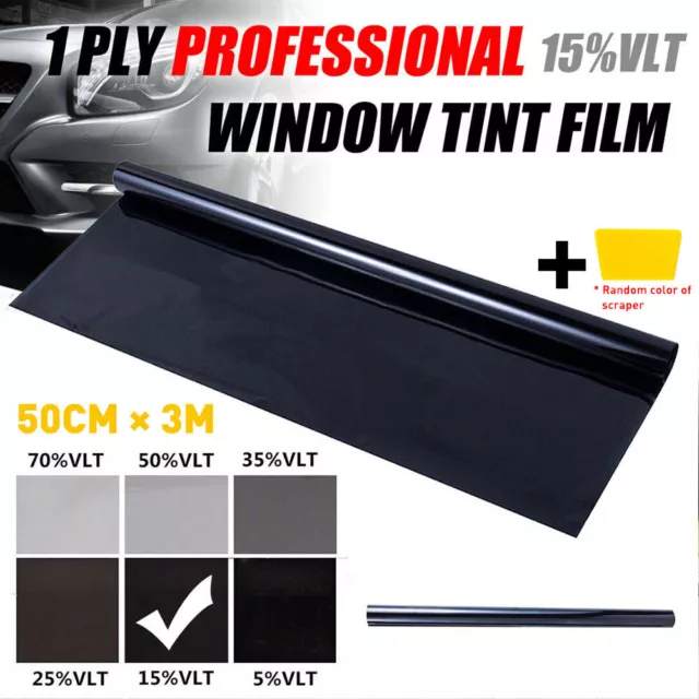 Window Tint Film Black Roll 15% VLT Car Auto Home 50X300cm Windshield Sun Shade