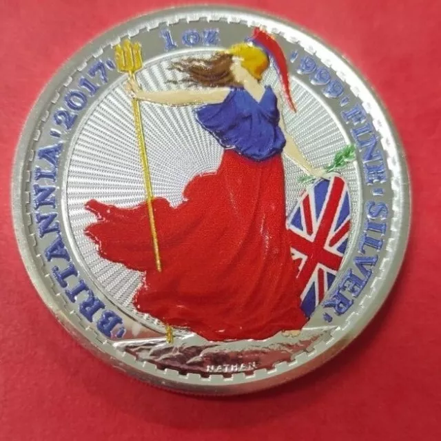 Moneta Argento BRITANNIA 2017 silver coin 2 pounds regina Elisabetta