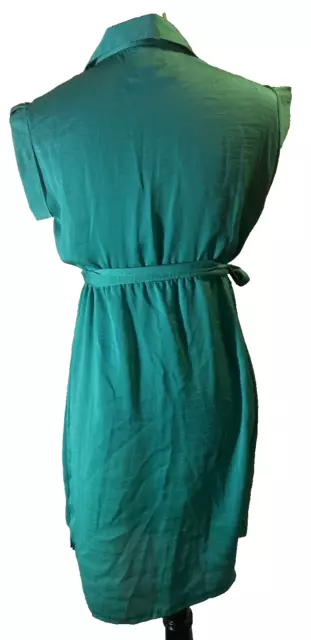 Motherhood Maternity Sleeveless Green Belted Button Dress Size Small NWOT 2