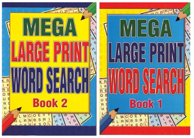 Set Von 2 Mega Großdruck A4 Erwachsene Wortsuchrätsel Books 216 Seiten IN Jedem