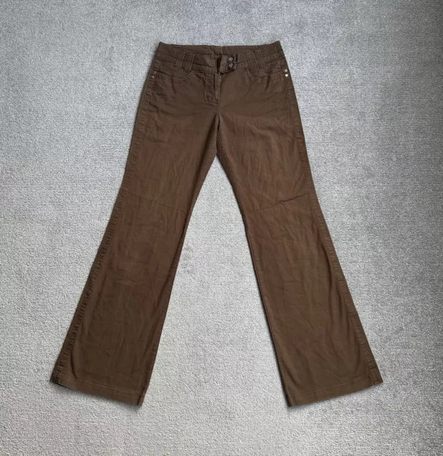 VINTAGE Damen Cargo Hose W31 Regular Bootcut Stretch 24906 Braun