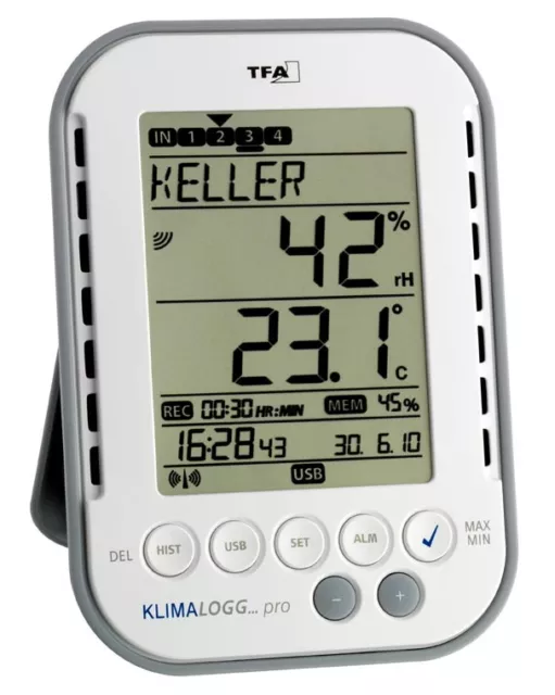 TFA 30.3039 Klimalogg Pro Klimadatenlogger Thermomètre Hygromètre Station USB PC