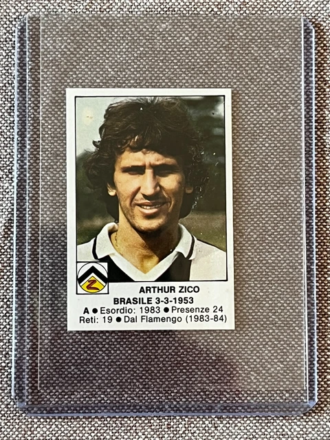 STICKER ARTHUR ZICO UDINESE #222 EDIS CALCIATORI 1984/85 MINT TOPLOADER