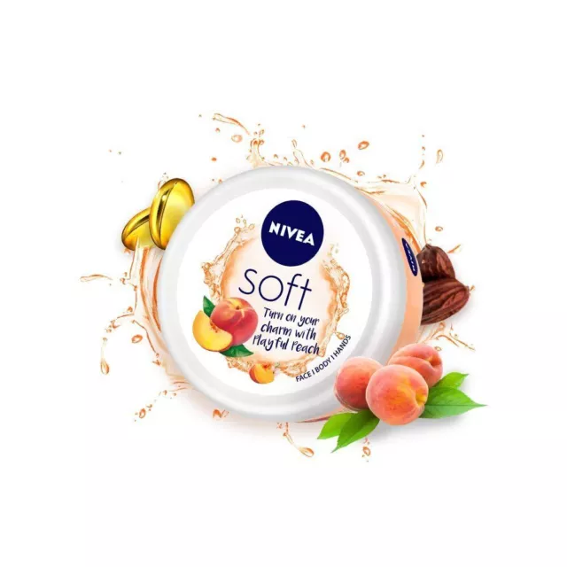 NIVEA Crème hydratante douce et légère 100 ml | Pêche ludique | Pour le...