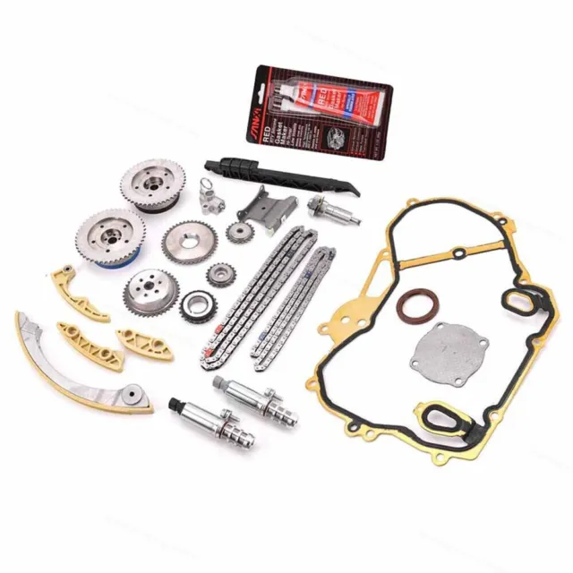 Timing Chain Kit VCT Selenoid Actuator Gear Cover Gasket Fit GM Ecotec 2.2L 2.4L