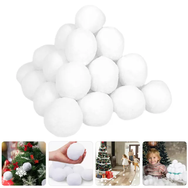 50 Pcs White Polypropylene Christmas Gift Snowball Toy in Mesh Bag 50pcs Child