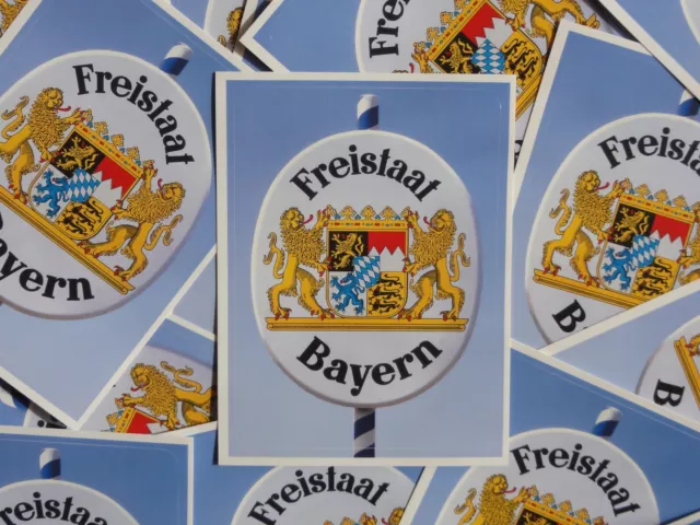 2X AUFKLEBER FREISTAAT Bayern Flagge Fahne Wappen Löwe weiß blau Raute 5cm  EUR 3,00 - PicClick DE