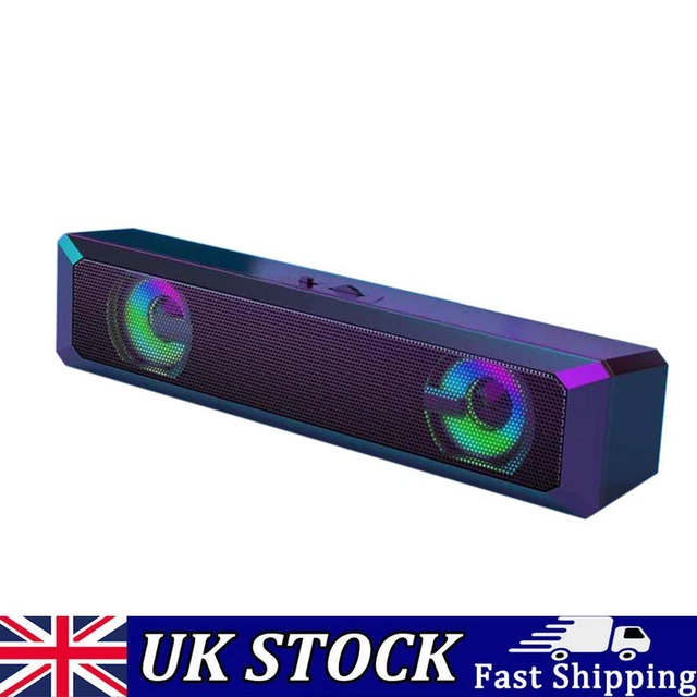 A4 6W USB Wired Sound Bar Home Theater TV RGB Stereo Surround Speaker ...