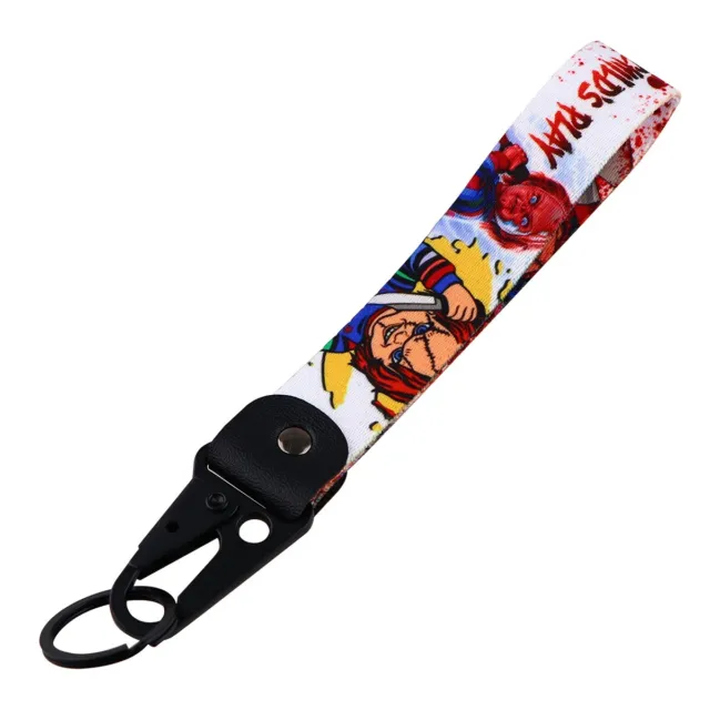 Chucky Doll Child's Play Horror Movie Lanyard Wrist Strap Hook Key Tag Keychain
