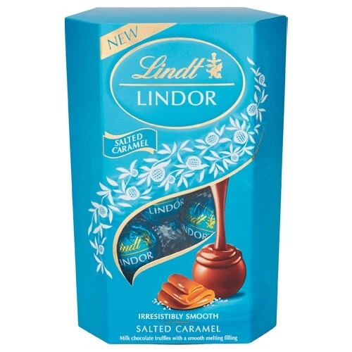 LINDT LINDOR PRALINY Salted Caramel. Assorted Milk Chocolate Candies