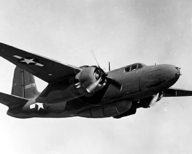 USAF DOUGLAS A20G Havoc with external fuel tank in flight WWII 8x10