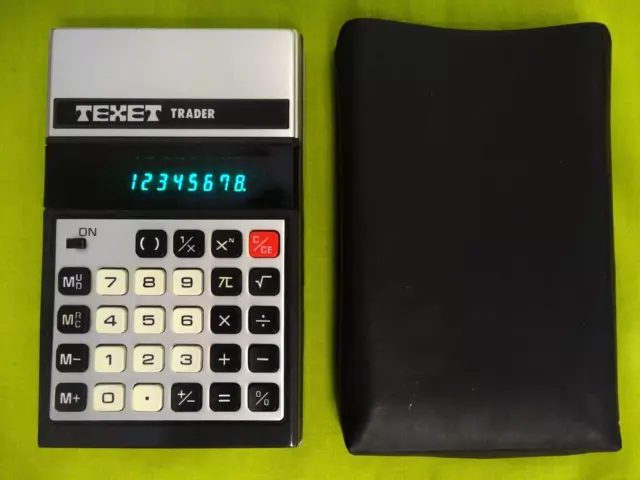 Vintage Texet Trader Electronic Pocket Calculator 1976 Made In Japan With Case