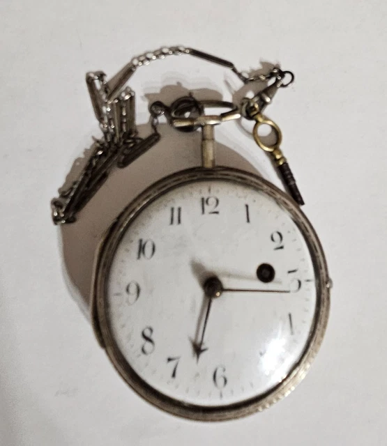 Montre Gousset Ancienne Argent Massif - Mouvement Coq - Époque Restauration (1830-1839)