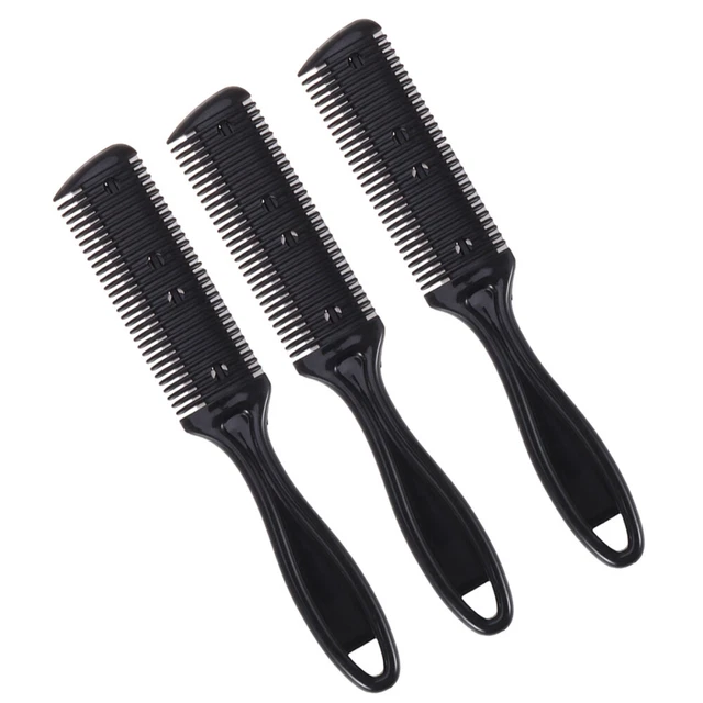 Peine adelgazante de cabello, 3 piezas peine de cabello con peine corte de pelo de doble filo (