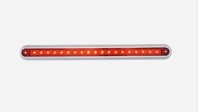 GG 12”LED Red Light Bar W/Chrome Base Turn, Marker & Clearance   1 Piece