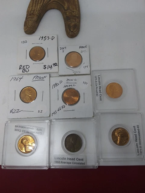 Lincoln Cents Lot Proof Uncirculated 1950s On Penny High Grade